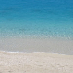 The blue clear waters of a beach at Sithonia Halkidiki