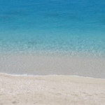The blue clear waters of a beach at Sithonia Halkidiki